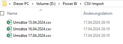 Zeigt 3 CSV-Dateien im Windows-Explorer.